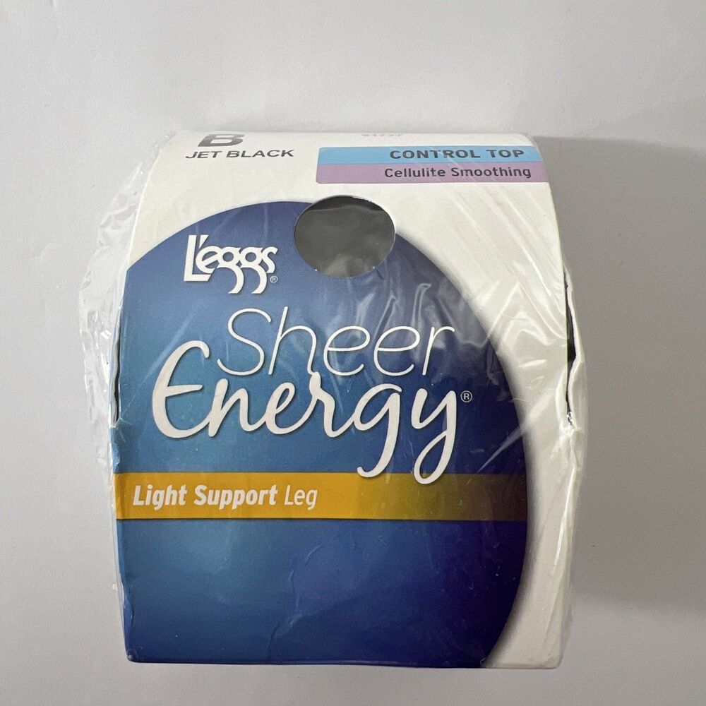 L'eggs - Sheer Energy - Light Support Leg - Sz B - Medium - Black - Control Top